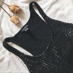 Club Monaco Wool Knit Sequin Racerback Tank Top